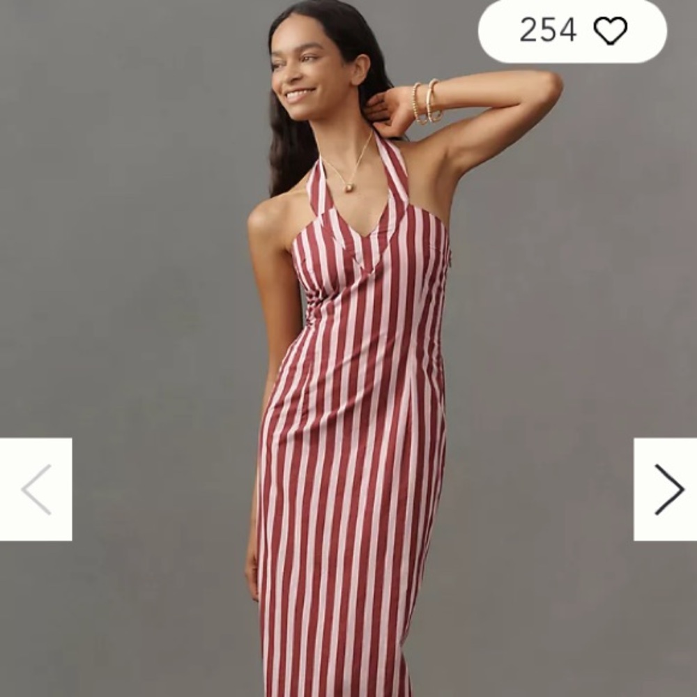 NWT S/W/F Striped Column Sleeveless maxi Dress - L